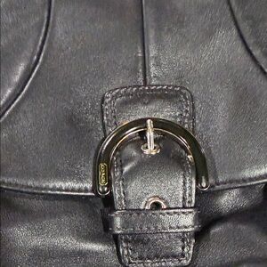 Coach SoHo black leather crossbody bag with buckle